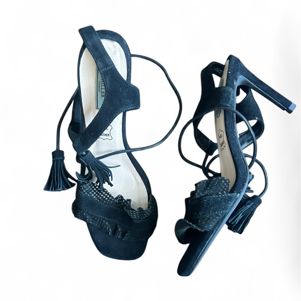 Chiller Women’s Size 8 Black Lace-Up Heels Leather